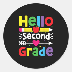 Back to school Hej andra Klass-gruppen andra Klass Runt Klistermärke