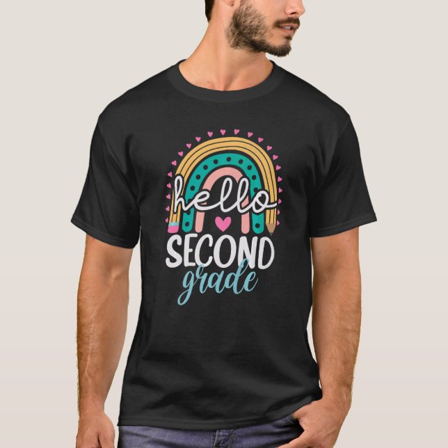 Back to school Hej andra Klass regnbåge andra gene T Shirt (Framsida)