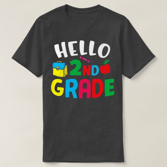 Back to school-hej andra klass t shirt (Design framsida)
