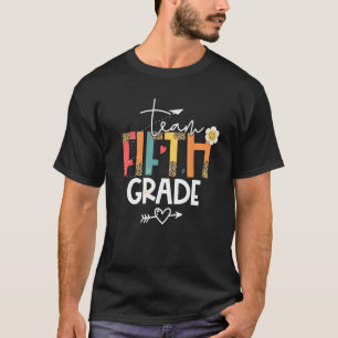 Back to school Hej Femte Klass Läraren Leopard 5 T Shirt