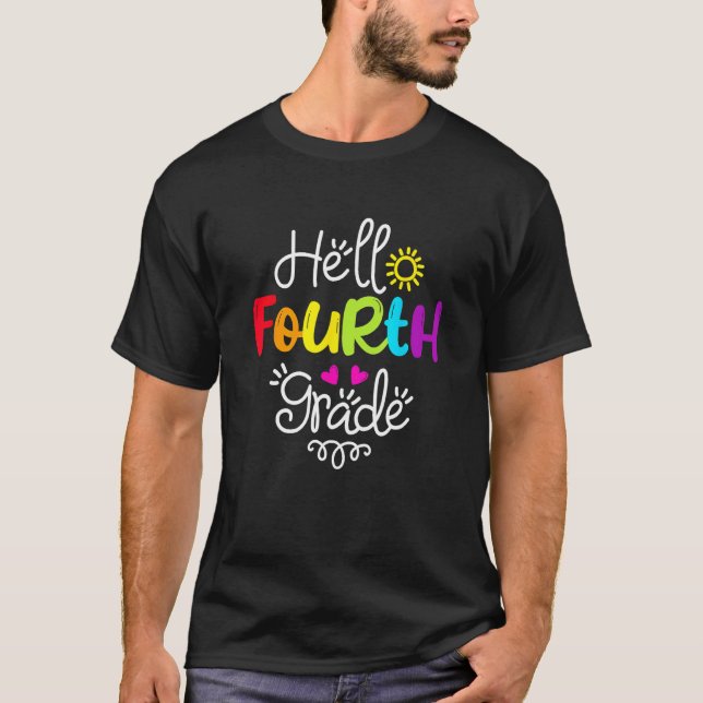 Back to school Hej Fjärde Klass-gruppen, fjärde Kl T Shirt (Framsida)