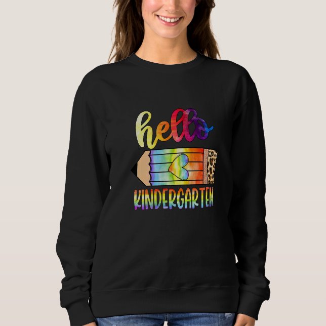 Back to school Hej Kindergarten Leopard Tie Dye T Shirt (Framsida)