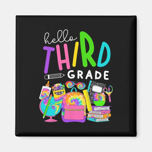 Back to school Hej Tredje För barn Teac-området Kl Magnet (Framsidan)