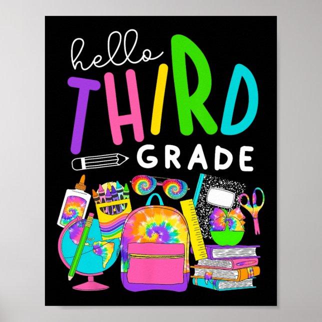 Back to school Hej Tredje För barn Teac-området Kl Poster (Framsidan)