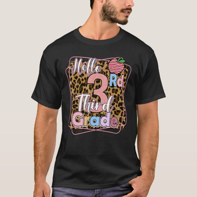 Back To School Hello 3rd Third Grade  Teachers Stu T Shirt (Framsida)