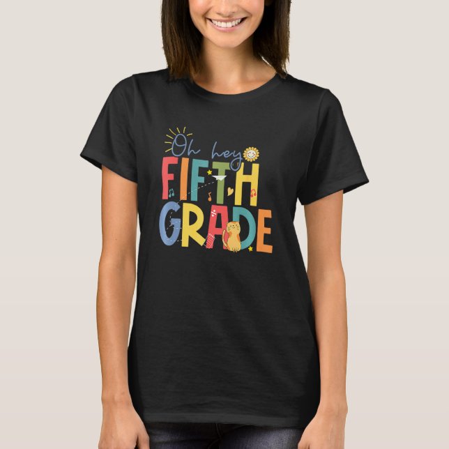Back To School Hello Fifth Grade Teacher Hello 5th T Shirt (Framsida)