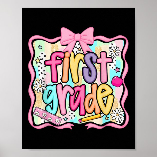 Back To School Hello First Grade Team 1st Grade Bo Poster (Framsidan)