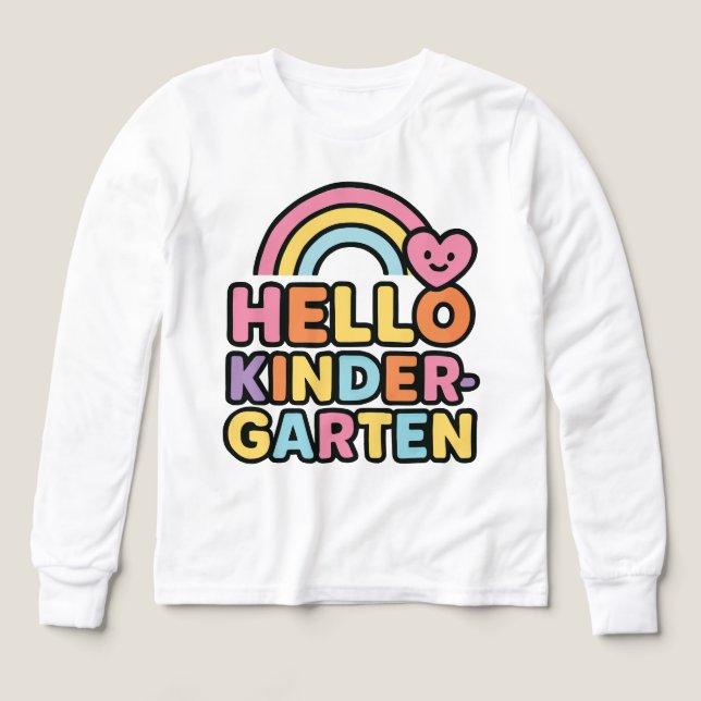Back to School Hello Kindergarten Teacher Kids T Shirt (Design framsida)