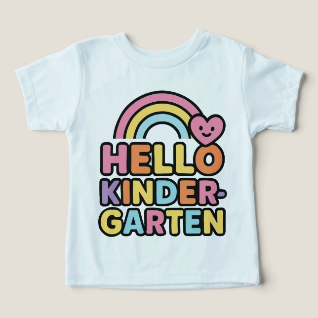 Back to School Hello Kindergarten Teacher Kids T Shirt (Design Framsida)
