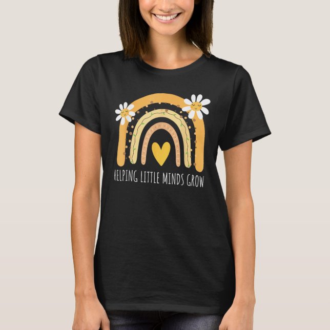 Back To School Helping Little Minds Grow Teachers  T Shirt (Framsida)