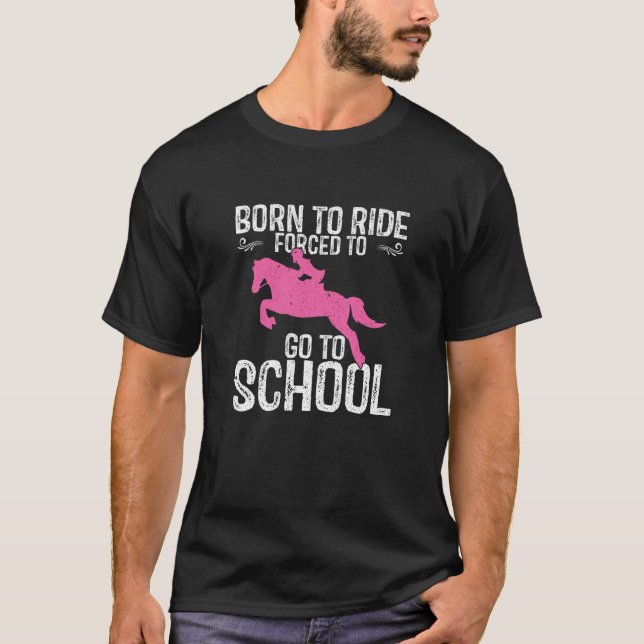 Back To School Horseback Riding Girl Horse T Shirt (Framsida)