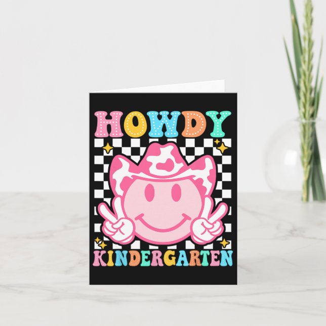 Back to school Howdy Kindergarten Cute Cowboy Cowg Kort (Framsida)