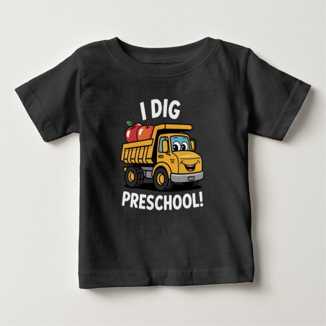 Back to school I Gräver Preschool Lastbil T Shirt (Framsida)
