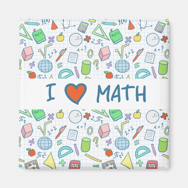 Back to school: "I kärlek math" magnet (Framsidan)