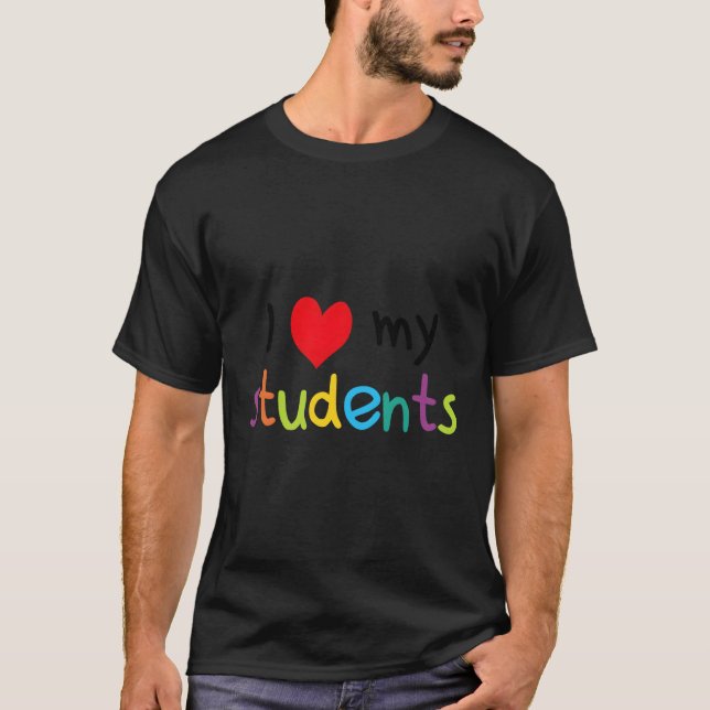Back to school I Kärlek Mina Studenter-lärare T Shirt (Framsida)