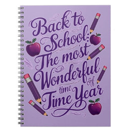 BACK TO SCHOOL i LILA STIL Anteckningsbok