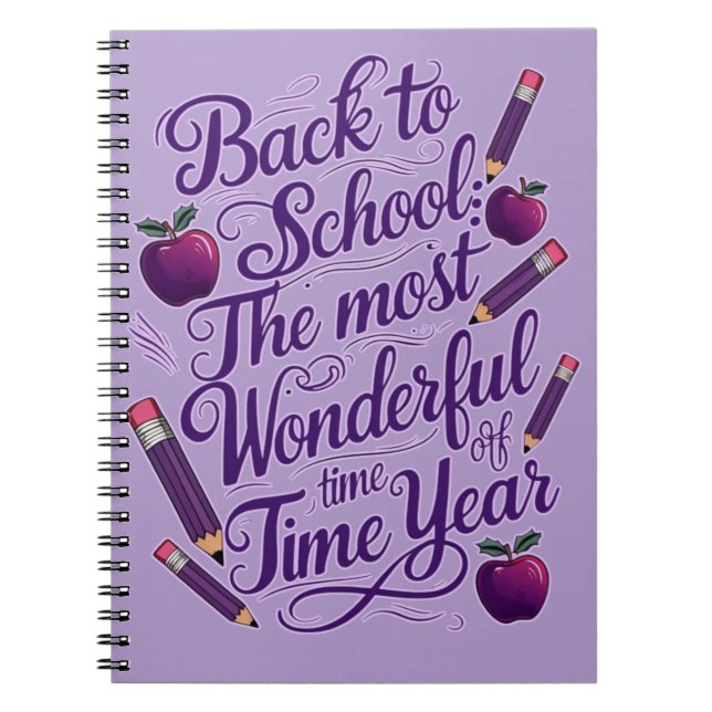 BACK TO SCHOOL i LILA STIL Anteckningsbok (Framsidan)