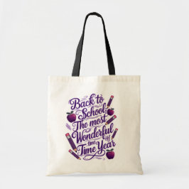 BACK TO SCHOOL i LILA STIL Tygkasse