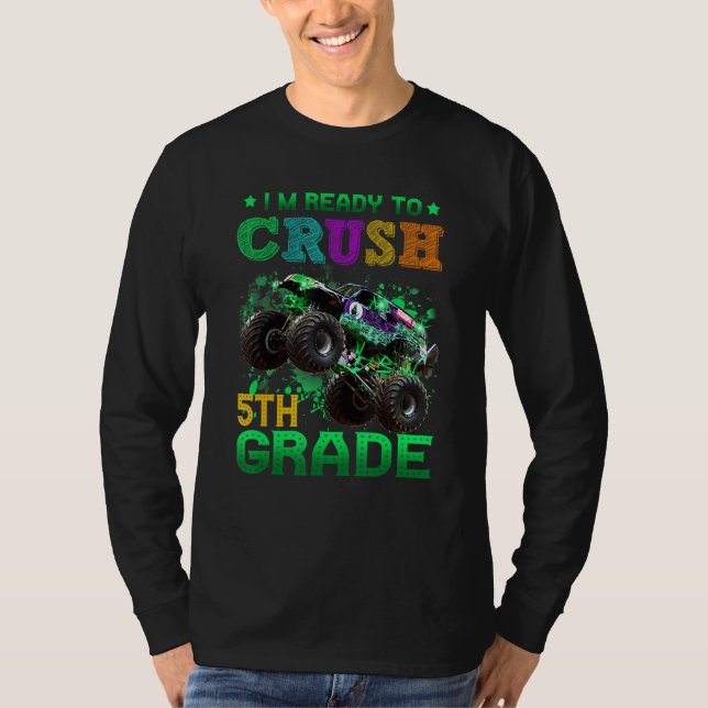 Back To School I m Ready to Crush 5th Grade Monste T Shirt (Framsida)