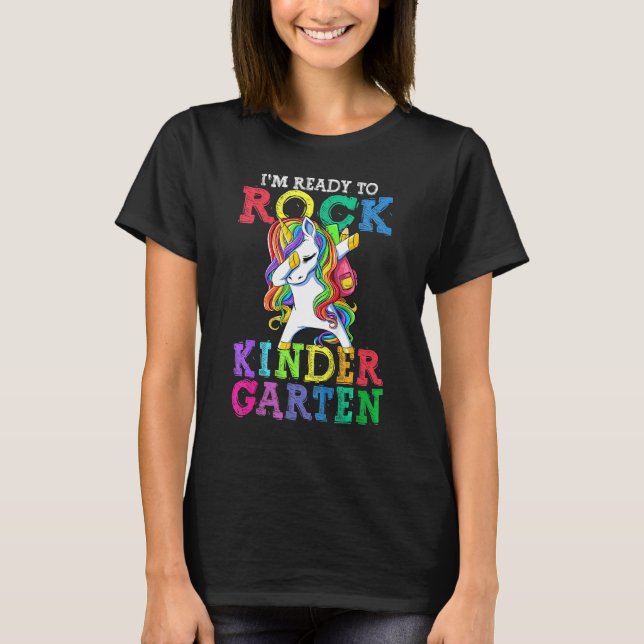 Back To School I m Ready To Rock Kindergarten Unic T Shirt (Framsida)