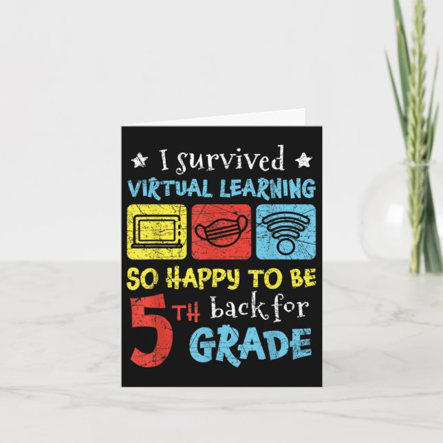 Back to school I Överlevde Virtuellt lärande 5:e G Kort (Framsida)