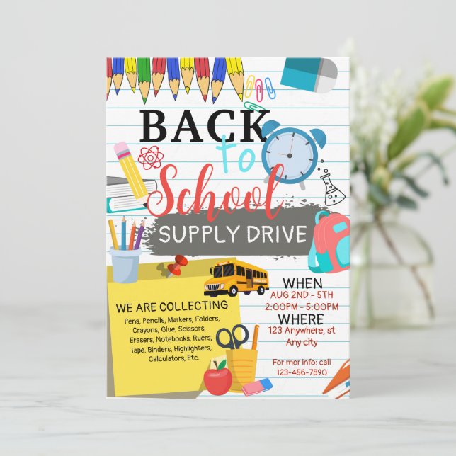 Back to school i slutet av sommaren party inbjudningar (Stående Fram)