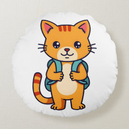 Back to school Kattunge - nr 10 Rund Kudde