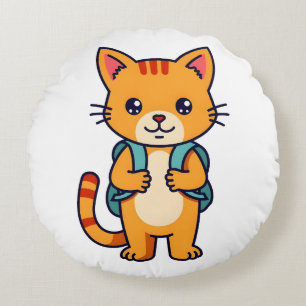 Back to school Kattunge - nr 10 Rund Kudde
