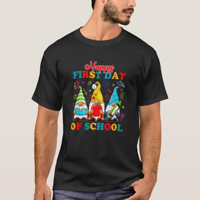 Back To School Kids Happy First Day Of School Gnom T Shirt (Framsida)