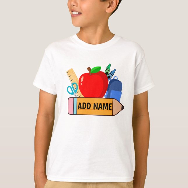 Back to school Kids Namn Shirt - Personlig Kids T Shirt (Framsida)
