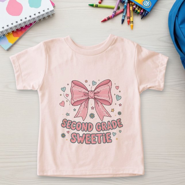 Back to School Kids T-shirt with Pink Bow  (Skapare uppladdad)