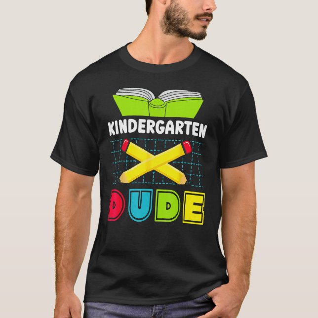 Back To School Kindergarten Dude Pencil Boys Kids T Shirt (Framsida)