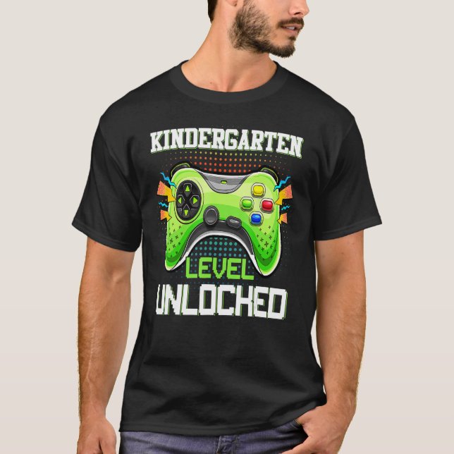 Back To School Kindergarten Level Unlocked Video G T Shirt (Framsida)