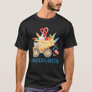 Back to school Kindergarten Monogram Lastbil Bo T Shirt
