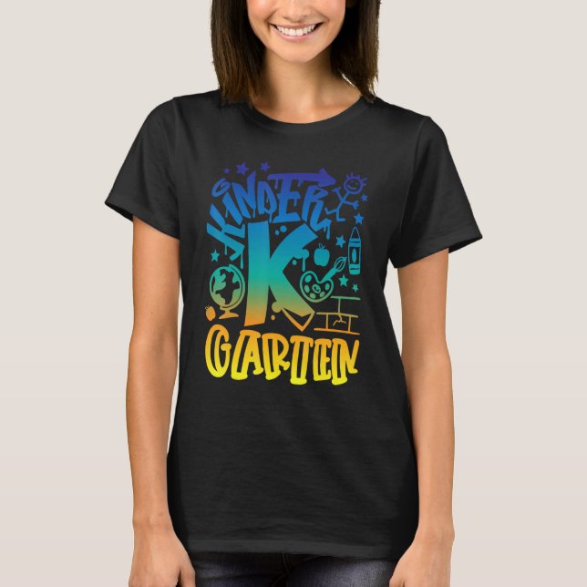 Back to school Kindergarten Team Teacher Boys Graf T Shirt (Framsida)