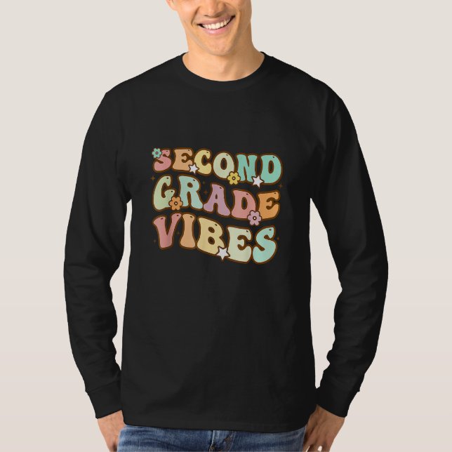 Back To School Kindergarten Vibes Groovy Teacher W T Shirt (Framsida)