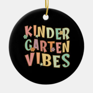 Back to school Kindergarten Vibes Retro Teacher Julgransprydnad Keramik