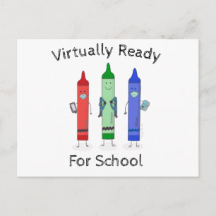 Back to school Kritor Wearing Masks Vykort