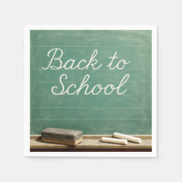 Back to school Kursiv text på Grönt-kalkylpanel Pappersservett