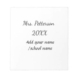 Back to school lägger till lärare i namn-skolan na anteckningsblock