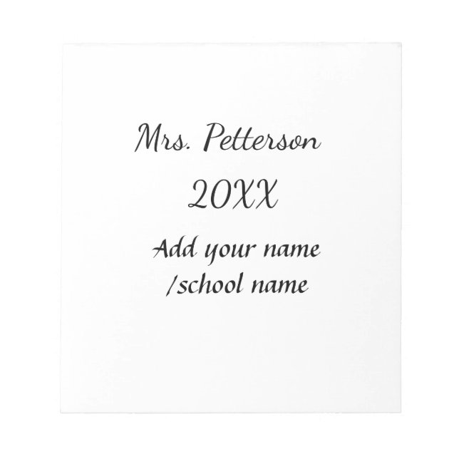 Back to school lägger till lärare i namn-skolan na anteckningsblock (Framsida)