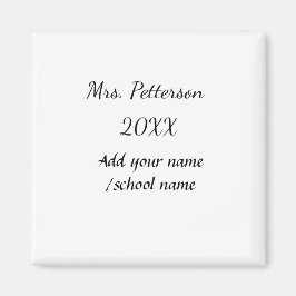 Back to school lägger till lärare i namn-skolan na magnet