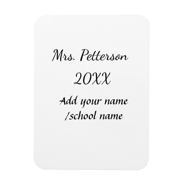 Back to school lägger till lärare i namn-skolan na magnet (Vertikal)