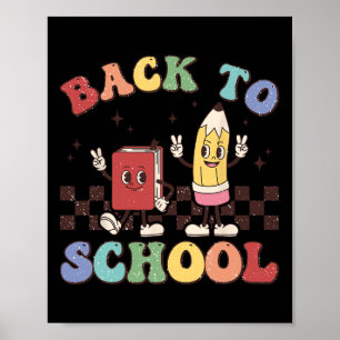 Back to school Lärare Boys Girls Lycklig första da Poster