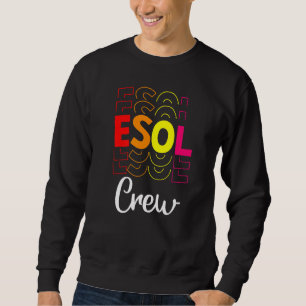 Back to school Lärare Crew Studenter Cute Esol T Lång Ärmad Tröja
