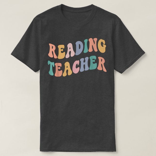 Back to school Lärare, Groovy Retro Reading Teach T Shirt (Design framsida)
