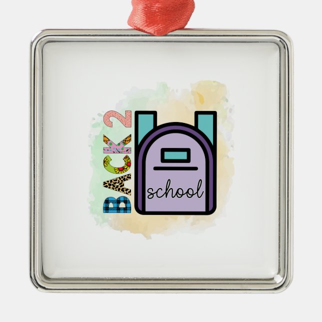 Back to school Lärare Julgransprydnad Metall (Framsidan)