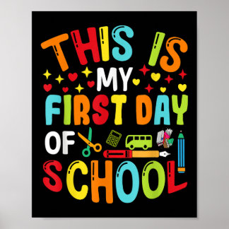 Back to school lärare Kids Student första dagen Poster