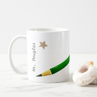 Back to school Lärare Namn Classic Grönt Pencil Kaffemugg