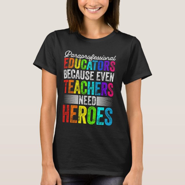 Back to school Lärare Paraprofessionell Funny Educ T Shirt (Framsida)